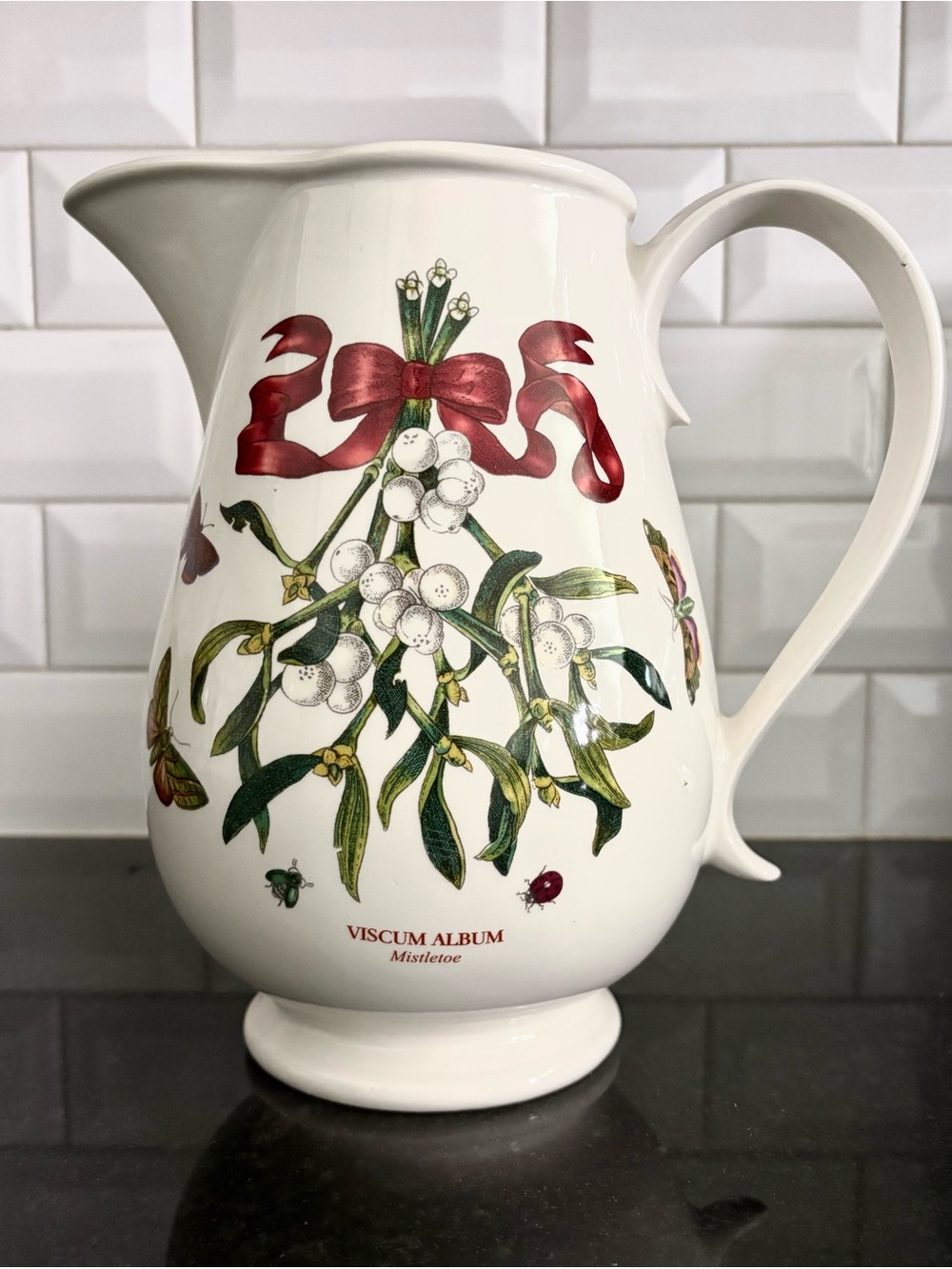 Portmeirion Mistletoe Pitcher in excellent condition! RARE and discontinued!